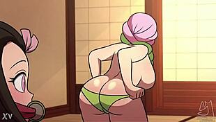 Demon slayer nezuko in lesbian sex with monster vagina