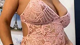 Anna Maria mature Latina pink lingerie strip tease part ii