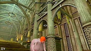 big booty red head in skyrim with huge tits