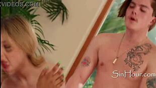 Perfect ebony tits & a tiny 18+ wild girl save a couch humper 😈