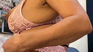 Anna Maria mature Latina pink lingerie strip tease part ii