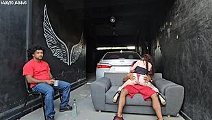 friend's girlfriend dances close, notices hard cock, fucks in front of cuckold