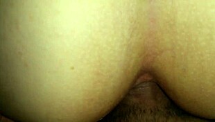 Hey, filling my whore's ass with cum in this anal session, what a hot load she takes