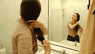 kristina starts her morning in the shower and bedroom