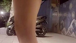 Shemale Ting Xuan puts on butt plug during walk and masturbates 😈