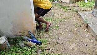 outdoor sex with komal bhabhi sucking cock under stairs