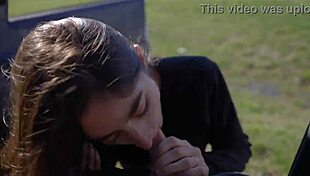 horny teen sucked and swallowed me on road trip, amateur pov