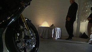 In golden high heels milf licked and fucked monster cock