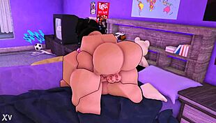 Futanari Mounts and Throatfucks Horny Slut