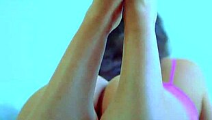 Desi beauty uses glass dildo for close-up masturbation, reaching orgasm with her shaved pussy.