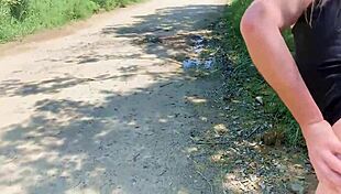 passing cars honk as i fuck her ass on the road