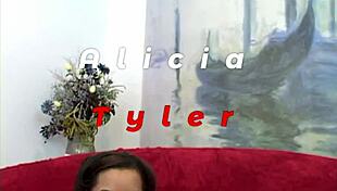 Light-skinned thick babe in fishnets takes powerful back shots from monster cock.