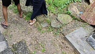 outdoor sex with komal bhabhi sucking cock under stairs