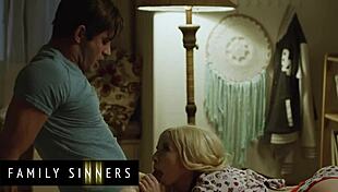 Hot blondie overcomes sadness by fucking her stepbrother after boyfriend leaves