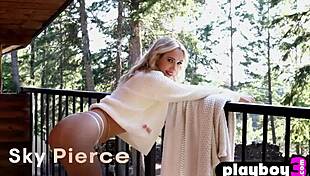 sexy blonde babe sky pierce hot posing after passion striptease for playboy