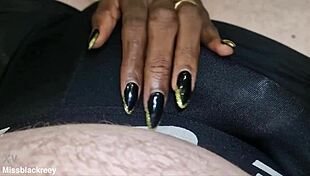 ebony girl gets creampie from daddy's white cock after dinner