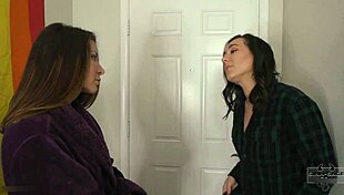 Sinn sage and ariel x engage in playful activities with toys, exploring domination and teasing in lingerie.