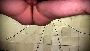 underneath view while i fuck my toy balls bouncing and cock thrusting until i pull out and cum