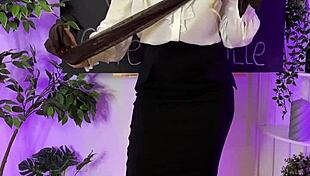 Mature Blonde In Nylon Club Putting On Tights