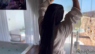 Hot Prostitute's Emotional Ride Fucking Client in Jacuzzi. Savoring Every Sensual Moment with Big Tits and Riding.