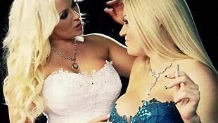 Hot babes smoking and kissing passionately