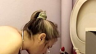 Watch this slave lick the toilet bowl