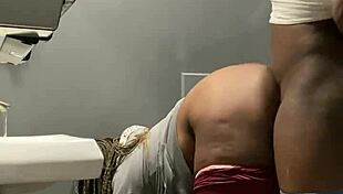 Getting backshots in the bar bathroom with big ass.