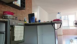 Stepsister Cleans Kitchen While I Fuck Her 😏