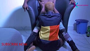 Horny visitor moans during foreplay and orgasm.