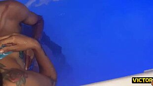 Network seller fucks client in the pool with big cock