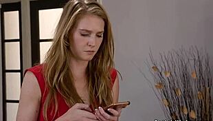 Brunette gets big cock in rope bondage