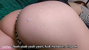 सौतेले पापा, खराब नंबरों के लिए थप्पड़ मारो! गंदी बातें और जोरदार स्पैंकिंग चाहिए!