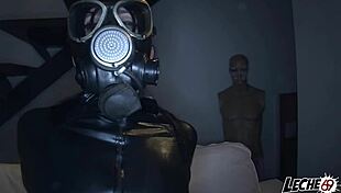 Pamela Sanchez Fucks Hairy Pussy in Leather Outfit and Mask