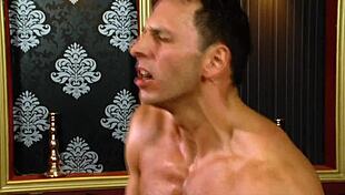 Dark haired babe in red lace enjoys a big black monster cock as her man licks her pussy