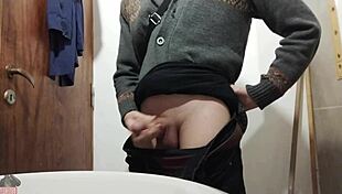 watch me masturbate with big cock in bathroom