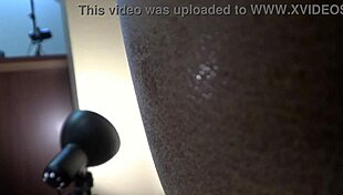 peaches gets interviewed and sucks cock in pov