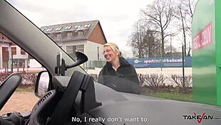 take my pussy in the van and cum all over me, the glassed blonde teacher screams at lunch break