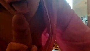 She says, Watch this little blowjob in POV style with my big hairy pussy.