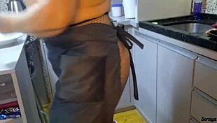 I caught my mother-in-law making dinner naked in the kitchen during workout