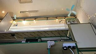 Super slim eighteen year old chick works in pear thongs braless