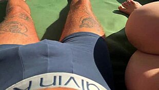 Hot Babe Gives Fast And Sloppy Handjob On The Terrace Over The Ocean P