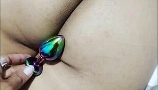 in the office, the young latina receives a perverted massage leading to orgasm