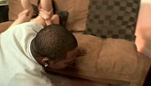 Eighteen-year-old brunette teen takes big black cock in her shaved pussy