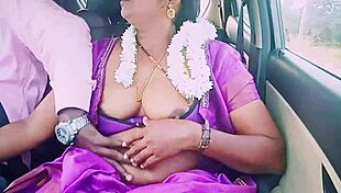 Oh, that Indian housewife in saree seduces her car driver with dirty talks during hot romance!