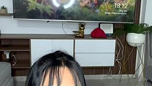 Beautiful Colombian Latina Brunette Plays with Dildos, Showing Her Big Ass