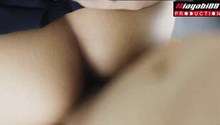 Thai Student 18 With Huge Ass Gets Intense Pussy Fucking And Creampie Cumshot In Skirt