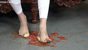 Japanese mistress mean food crush and feet licking