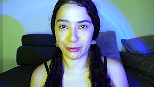 Elena talks dirty while showing her meaty pussy at home