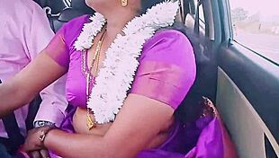 Oh, that Indian housewife in saree seduces her car driver with dirty talks during hot romance!