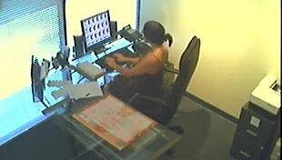 Office slut, are you caught masturbating?